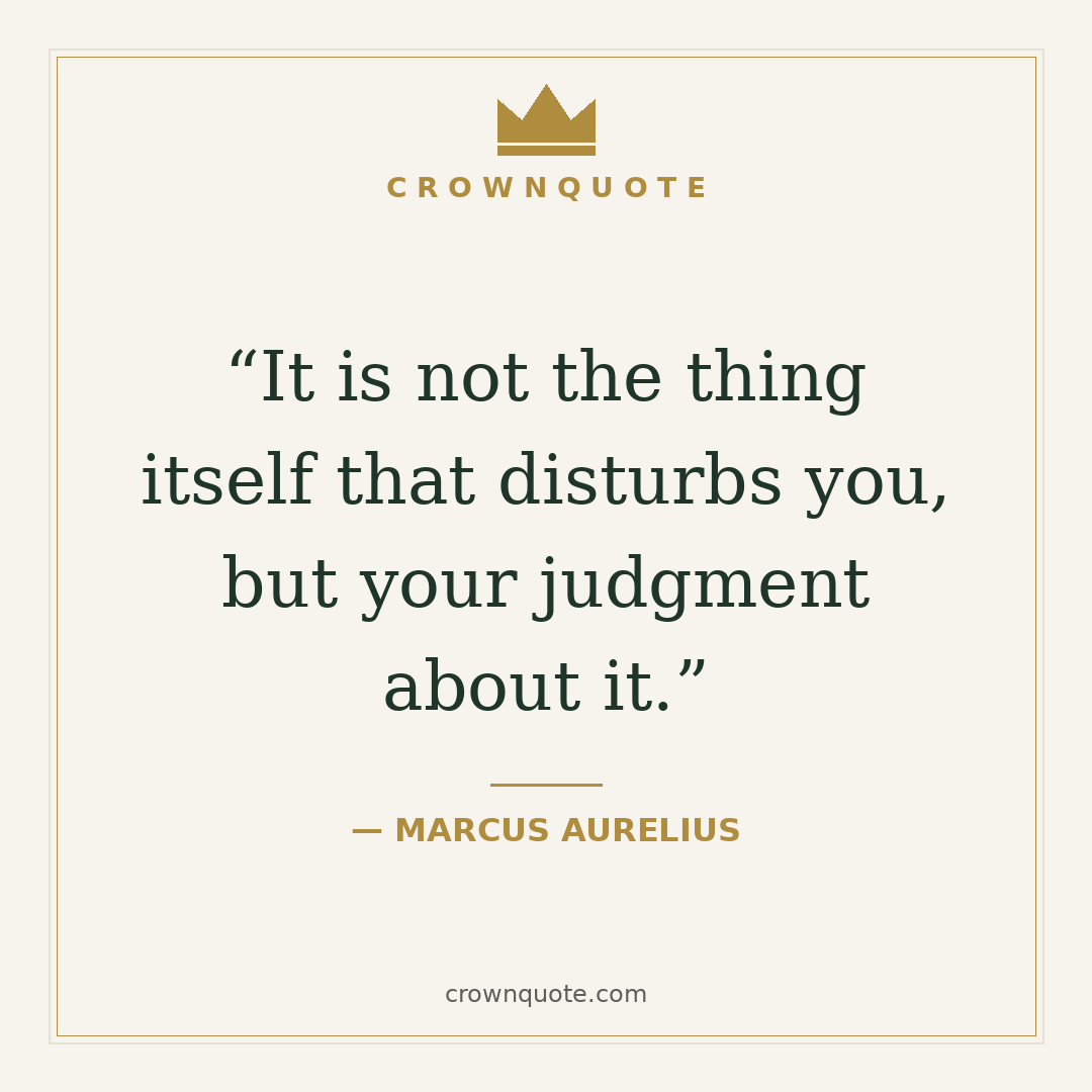 Marcus Aurelius quote about judgment